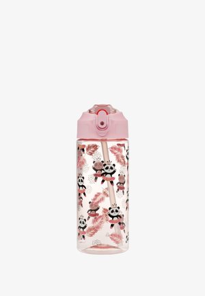 Baagl MIT STROHHALM PANDA 500 ML - Trinkflasche - rosa