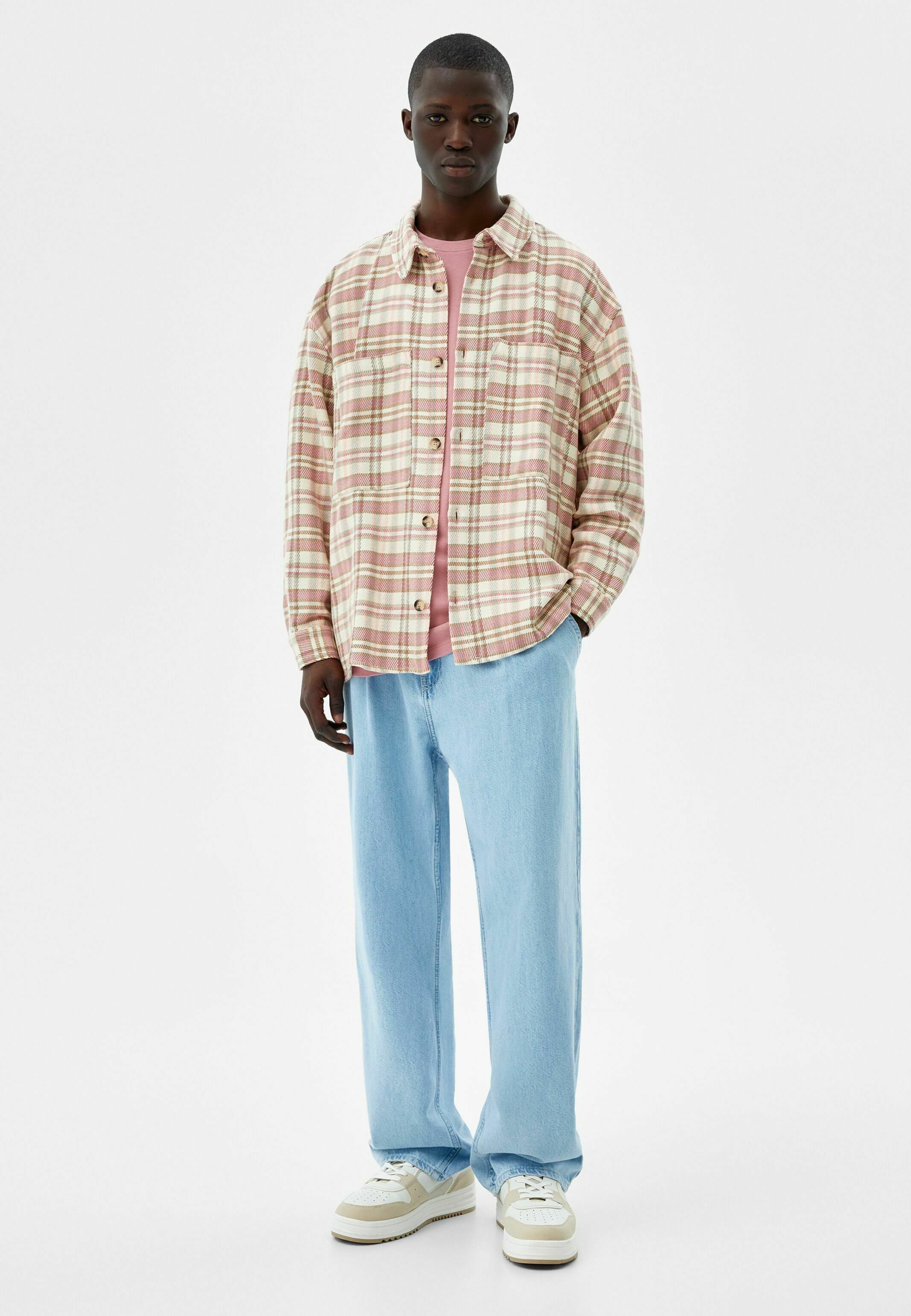 Bershka WITH POCKETS - Camicia - pink/beige - Zalando.it