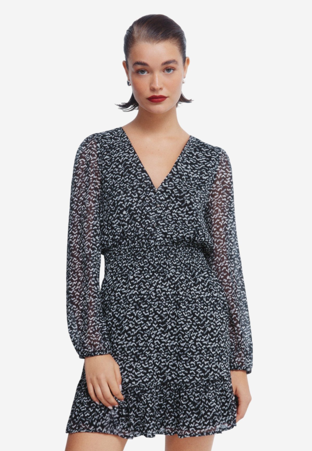 Springfield Damen Lässiges Midi-Kleid – Gestreift, Urbane Mode Für Junge Frauen