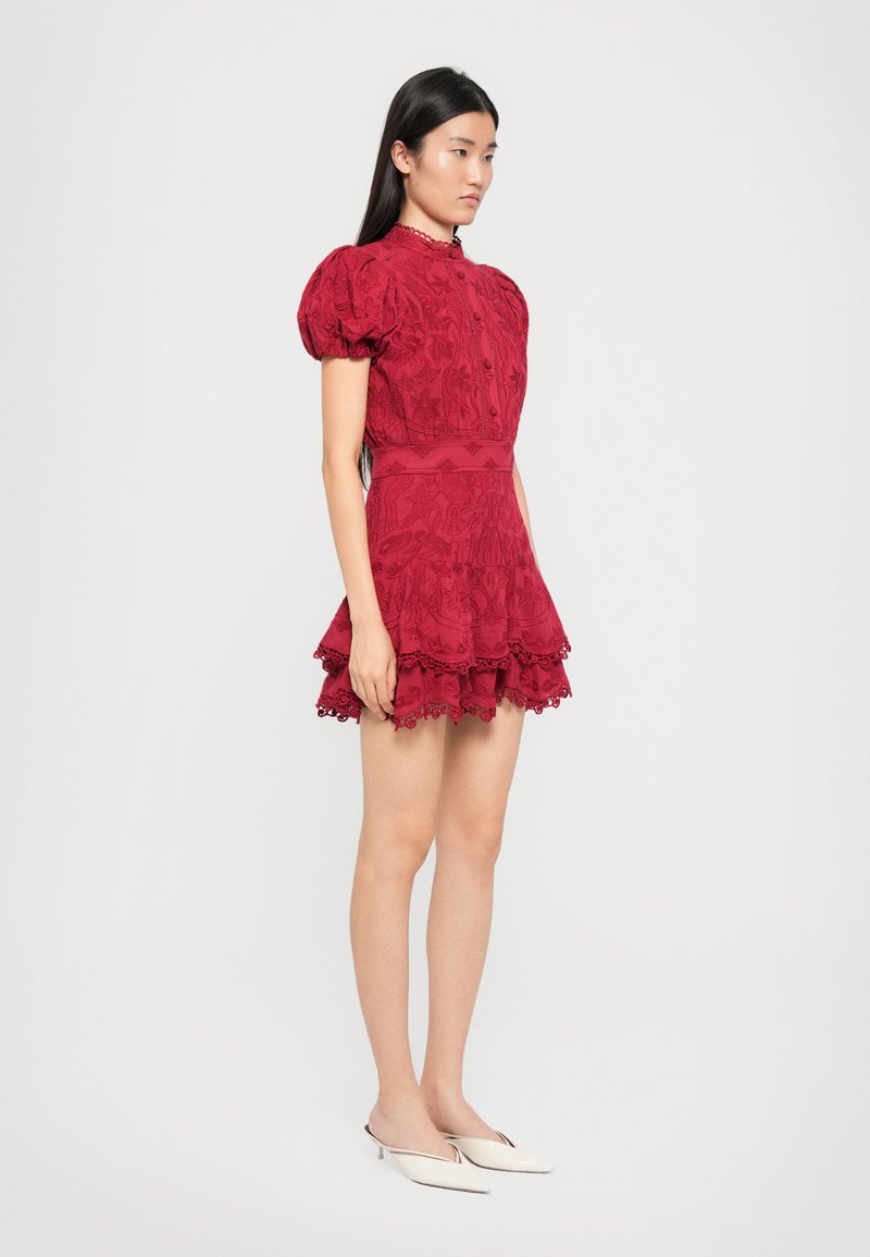 Alice + Olivia LORYN SHORT DRESS - Shirt dress - dark cherry/dark red -  Zalando