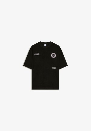 Bershka, TERRY PRINT - TSHIRT - T-shirt con stampa - black