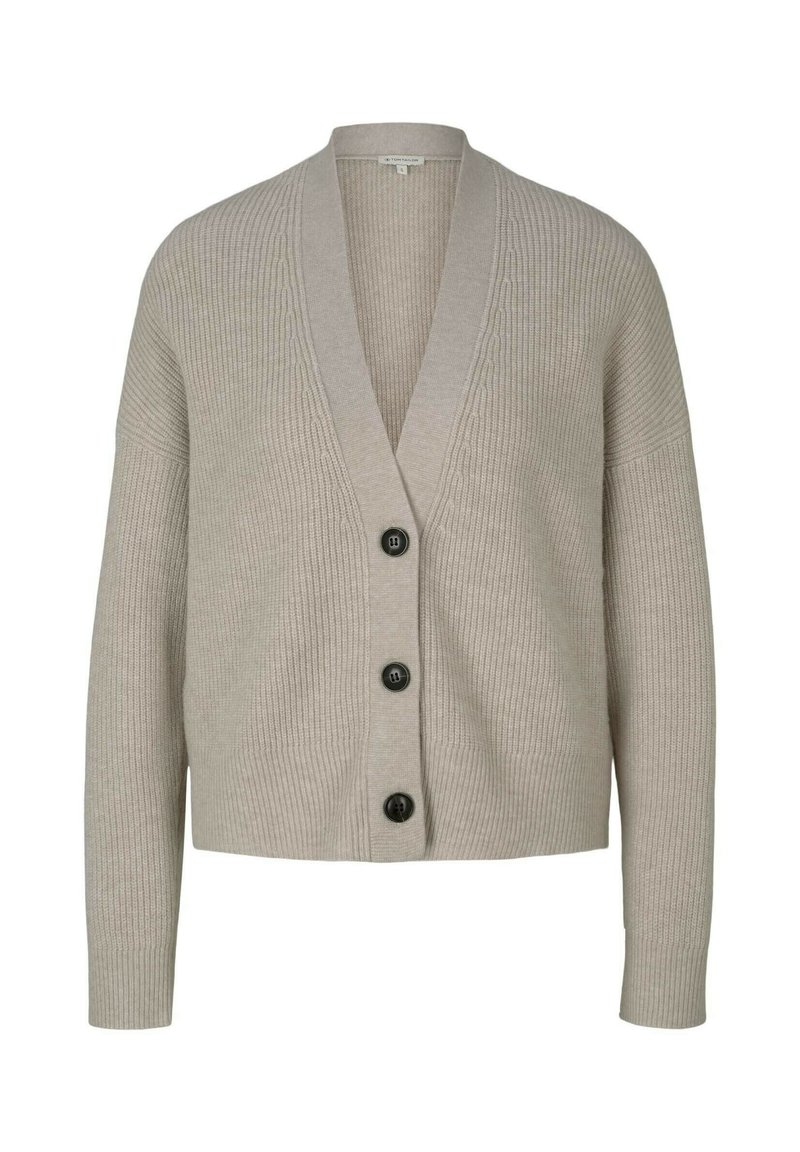 Damen Strickjacken | TOM TAILOR Strickjacke cold beige melange/taupe - CC03315 Damen Strickjacken | TOM TAILOR Strickjacke cold beige melange/taupe - CC03315