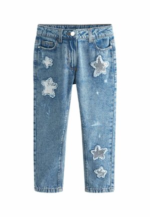 MOM SEQUIN STAR  REGULAR FIT - Sirgete säärtega teksad - mid blue denim