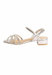 WIDE FIT - LOW BLOCK - Sandalai - silver-coloured