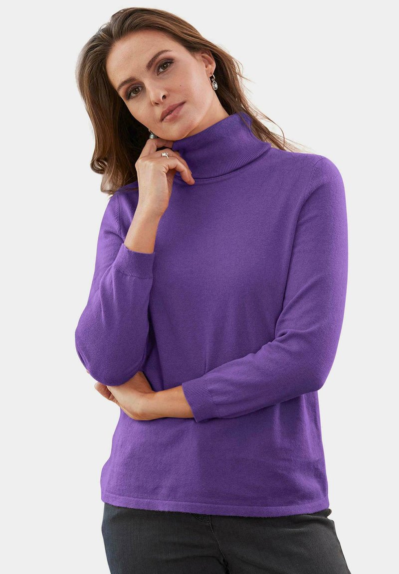 Damen Strickjacken | GOLDNER Strickpullover lila - KC46295 Damen Strickjacken | GOLDNER Strickpullover lila - KC46295