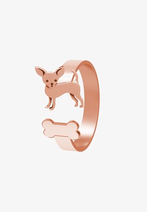 CHIHUAHUA HUND MIT KNOCHEN - Ring - rose vergoldet