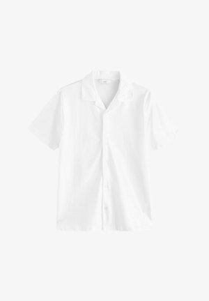 Valge lühikeste varrukatega nööbiga särk, mis on valmistatud siledast kangast. Omab klassikalist krae, esist plaaži nööpidega ja vabamat lõiget.