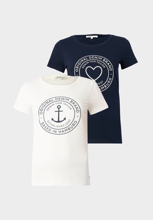BASIC TEE 2 PACK - T-shirt estampada - sky captain blue/white