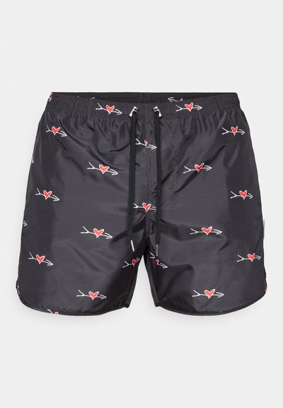 Neil Barrett ALL OVER CUPID SWIM - Short de bain - black/red/white