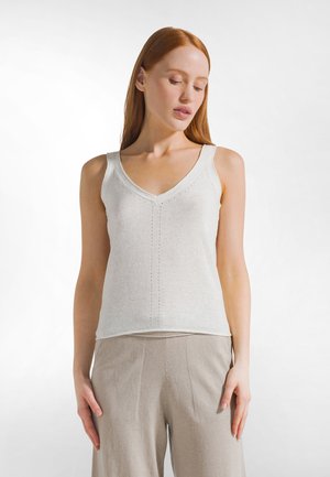 KNITTED SINGLET  - Top - white porcelain