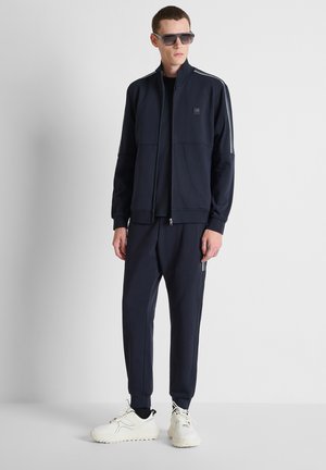 Antony Morato, REGULAR FLEECE IN SOFT FABRIC WITH PATCH ON HEART AND TAPE ON SLEEVES - Sudadera con cremallera - blue-grey