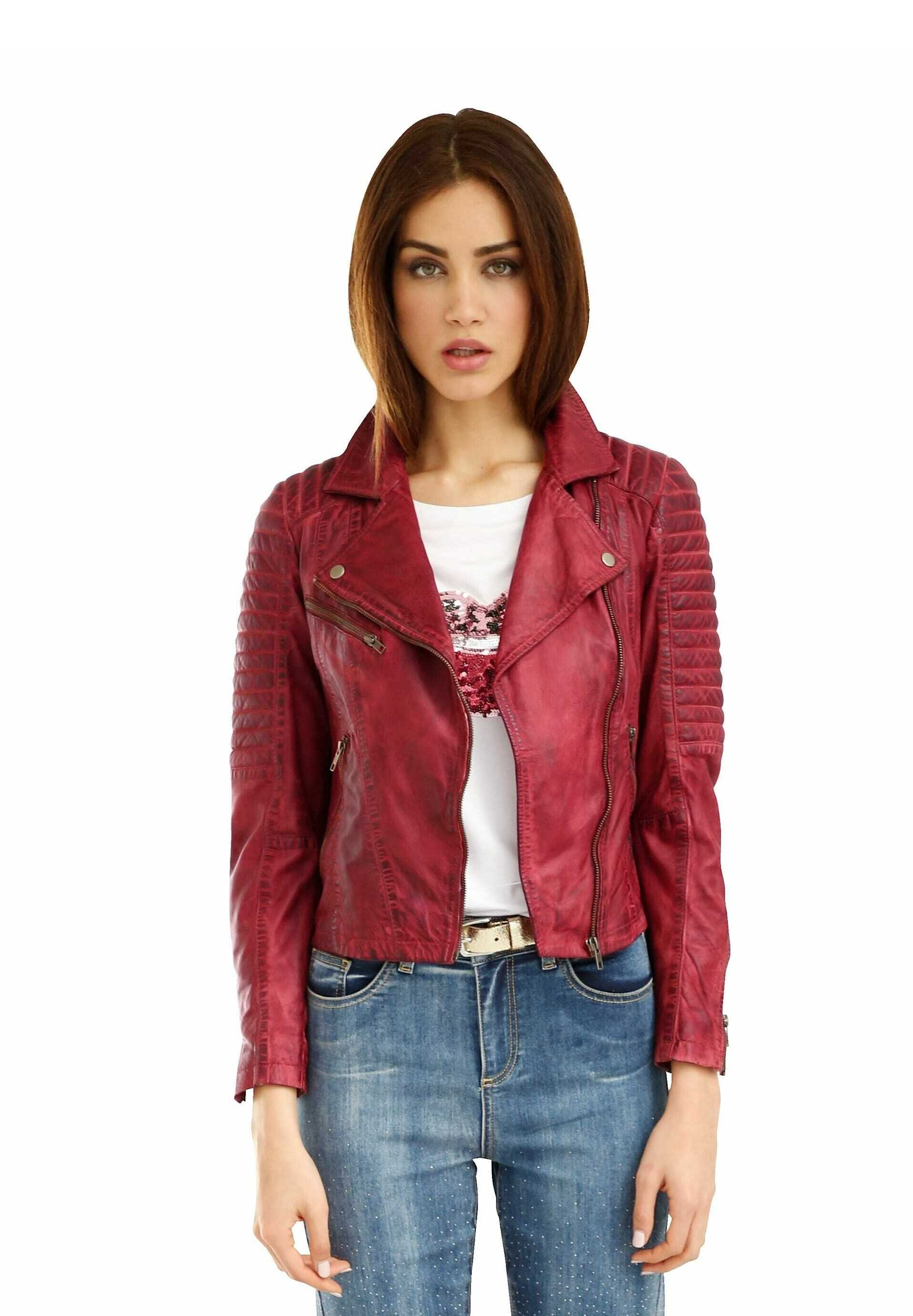 blank nyc red leather jacket
