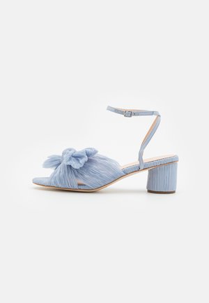 DAHLIA BOW LOW HEEL - Sandaalit nilkkaremmillä - blue