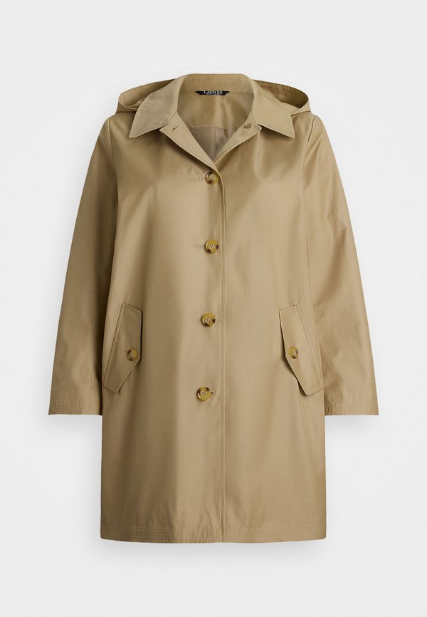 HOODED COTTON BLEND BALMACAAN COAT - Classic coat - birch tan3