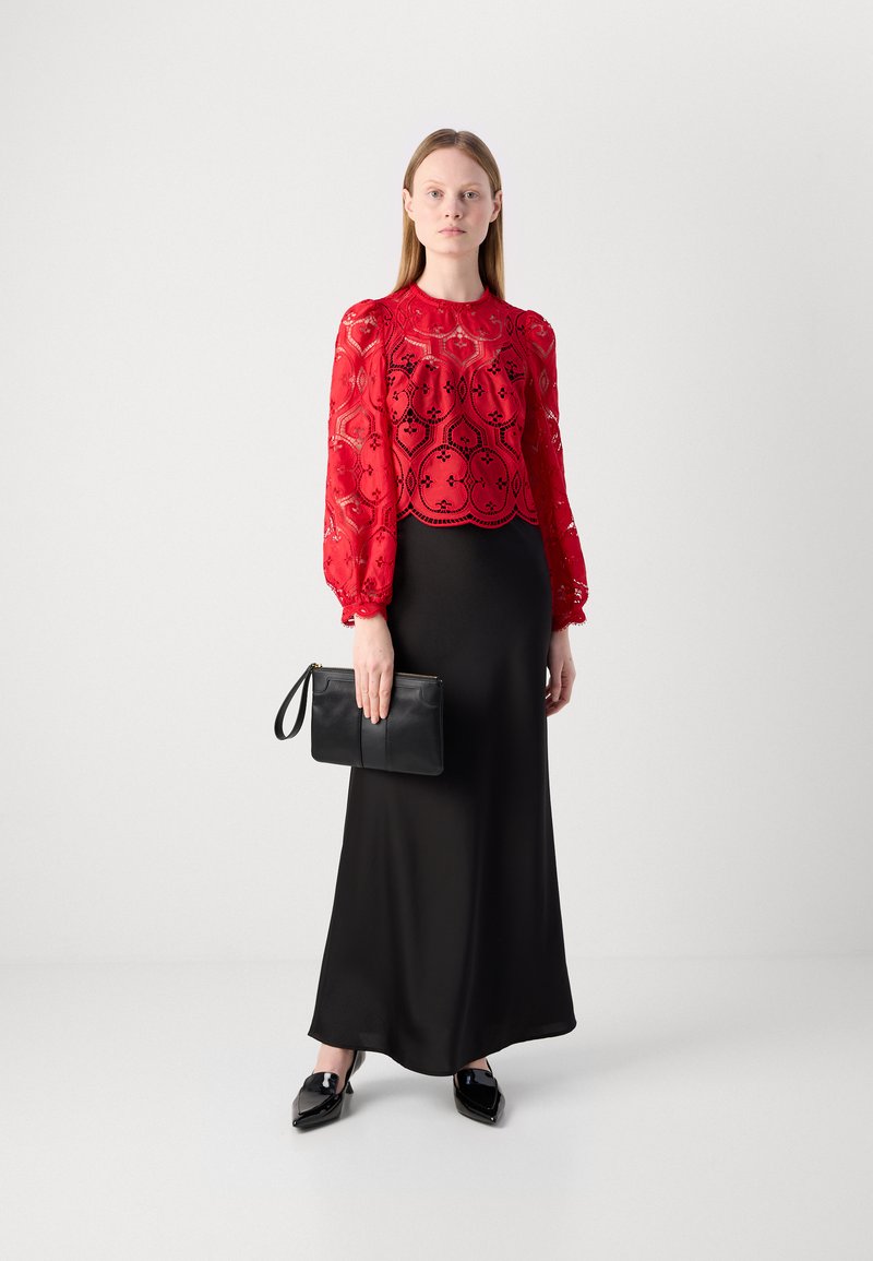 Blouse Moiré Rouge Noir Sinequanone Taille 36 - Occasion Très Bon état