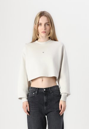 Calvin Klein Jeans LABEL SHORT CREWNECK - Sportska majica - chalk