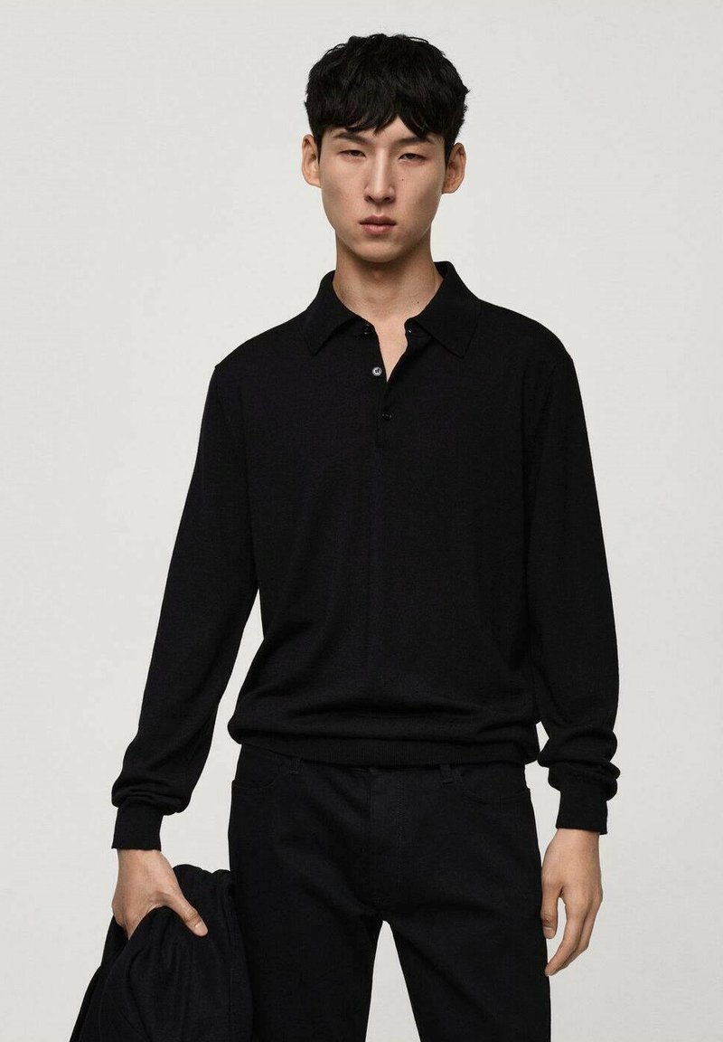Mango Polo majica - black