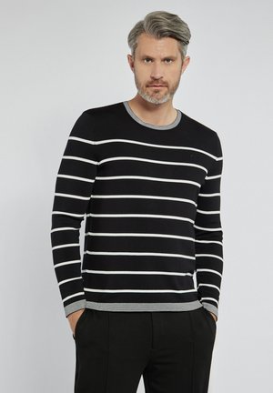 Strickpullover - black white