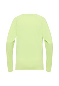 Camicia a maniche lunghe di un vivace verde lime, realizzata in tessuto morbido. Presenta un collo rotondo e maniche raglan per un maggiore comfort.