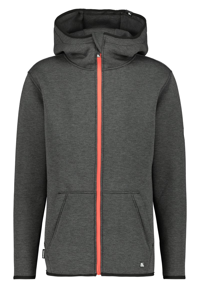 alife & kickin Sweater met rits gemêleerd zwart