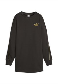 Must have pikka pikkade varrukatega must särk, mis on valmistatud pehmest materjalist, esitades rinnal kollase Puma logo ja kollased aktsentjooned varrukatel.