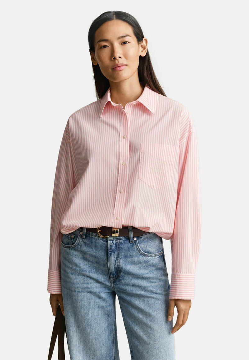 GANT OVERSIZED CLASSIC STRIPED - Košilová halenka - pink