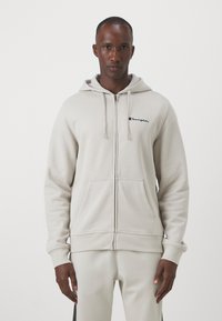 Champion ICONS FULL ZIP HOODIE SMALL LOGO - Cipzáras pulóver - beige