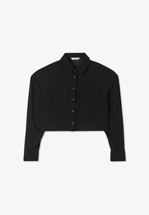 Terranova CROP TRASPARENTE - Camicia - nero