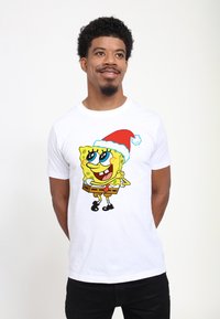 Henry Tiger SPONGEBOB SQUAREPANTS SANTA HAT - Camiseta estampada - white
