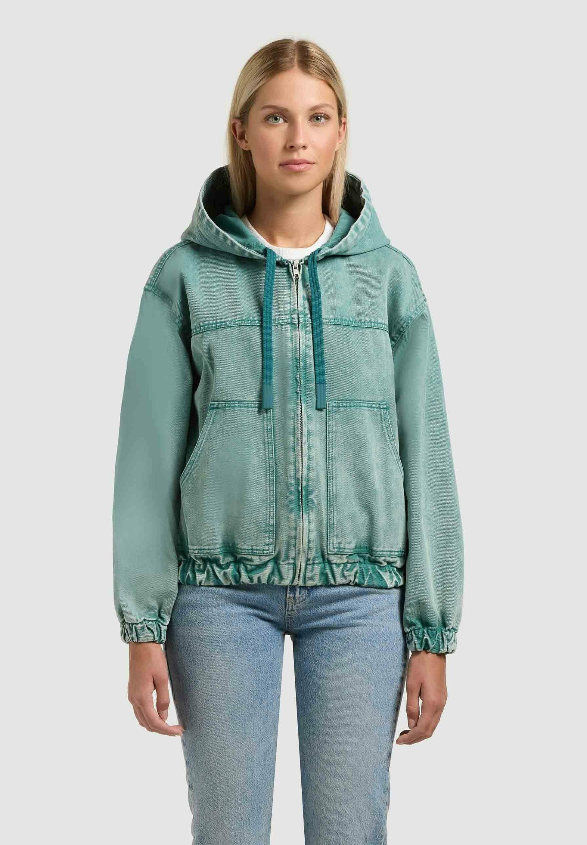 khujo GRETEL - Denim jacket - teal/green - Zalando