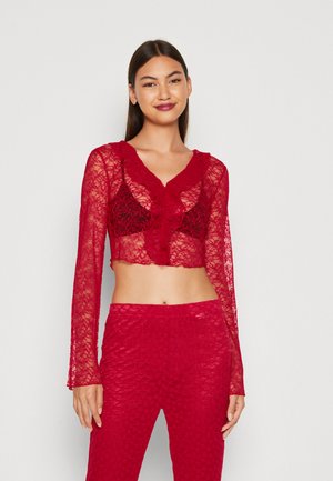 ONLY ONLJESSICA FRILL - Top s dlhým rukávom - lychee