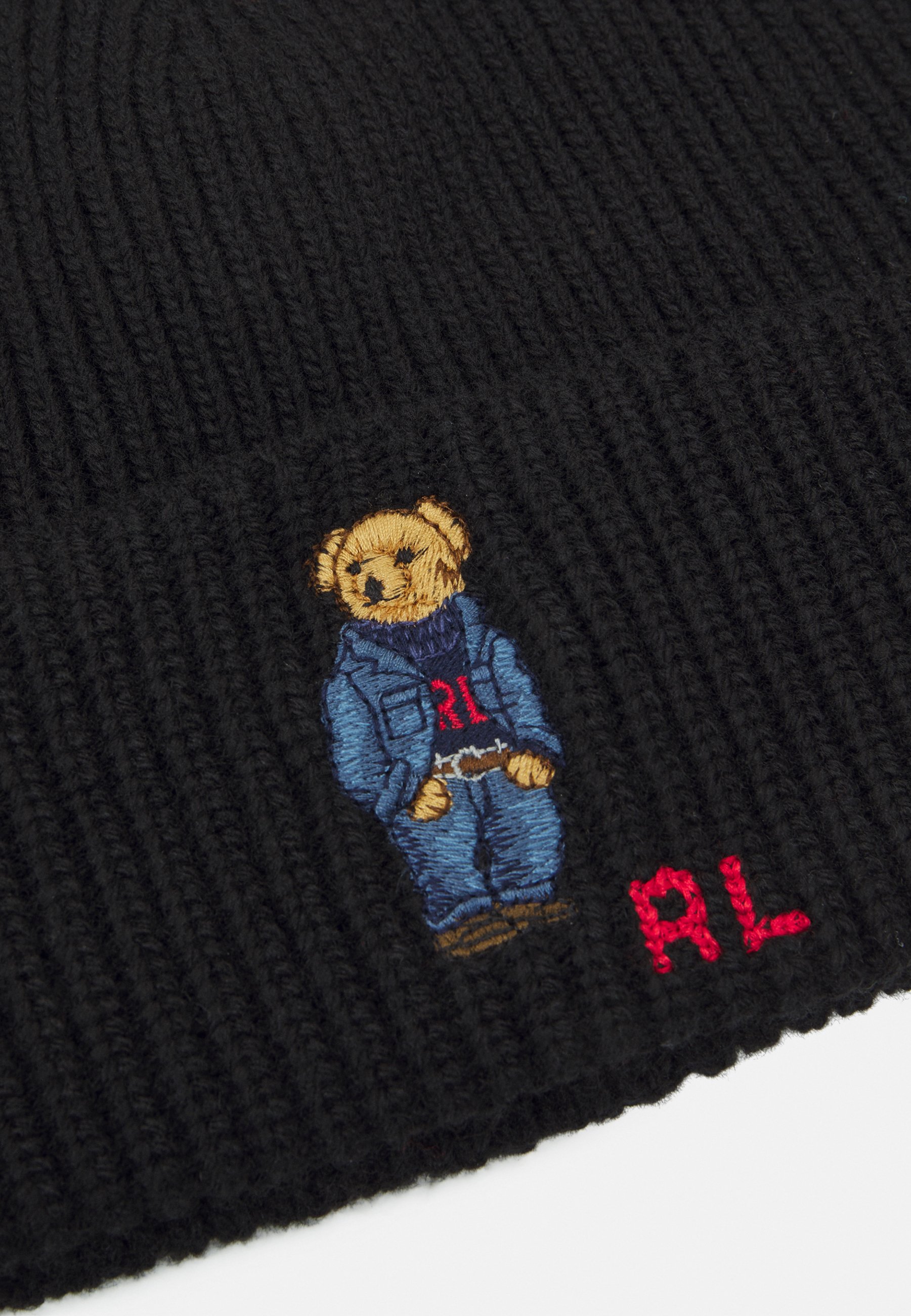 polo ralph lauren bear beanie black