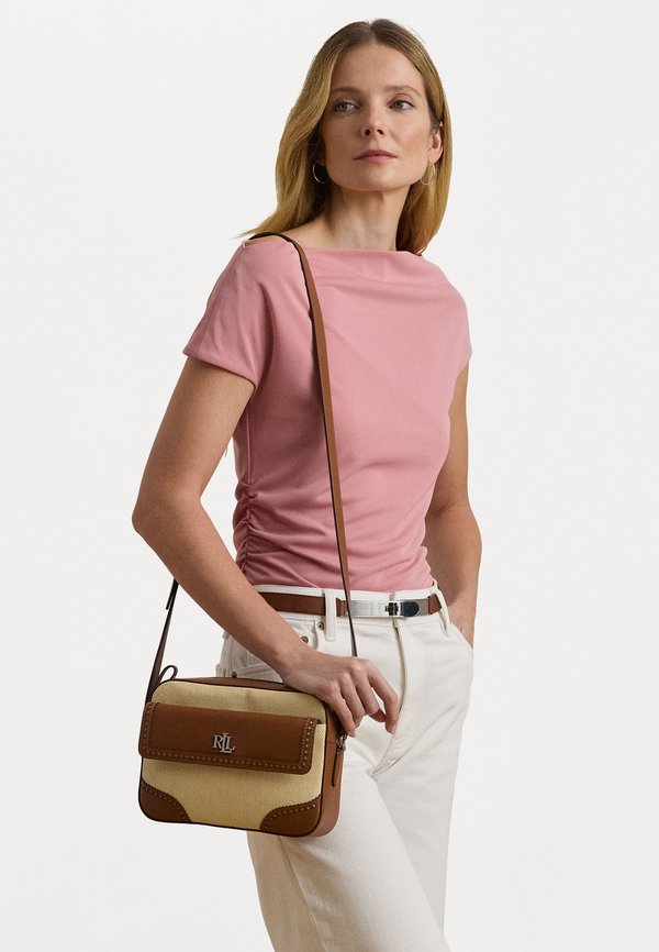 STRAW & LEATHER MEDIUM MARCY CAMERA BAG - Cross body bag