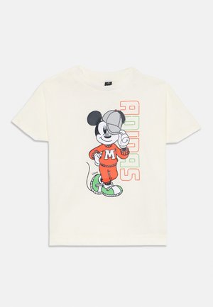 DISNEY MICKEY MOUSE UNISEX - Print T-shirt - off white/lime burst