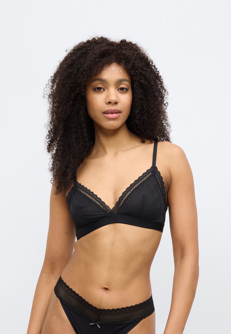 4505 Curve - Icon - Reggiseno Sportivo A Sostegno Elevato Nero Lucido Con Spalline Regolabili E Imbottitura Rimovibile