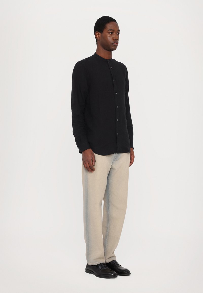 CLOSED COLLARLESS SHIRT - Shirt - black - Zalando CLOSED COLLARLESS SHIRT - Shirt - black - Zalando