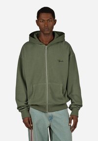 Pegador SIGNAR - Mikina so zipsom - washed faded olive / black
