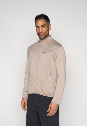 WITH FULL ZIP POCKETS - Fleece jacket - stone