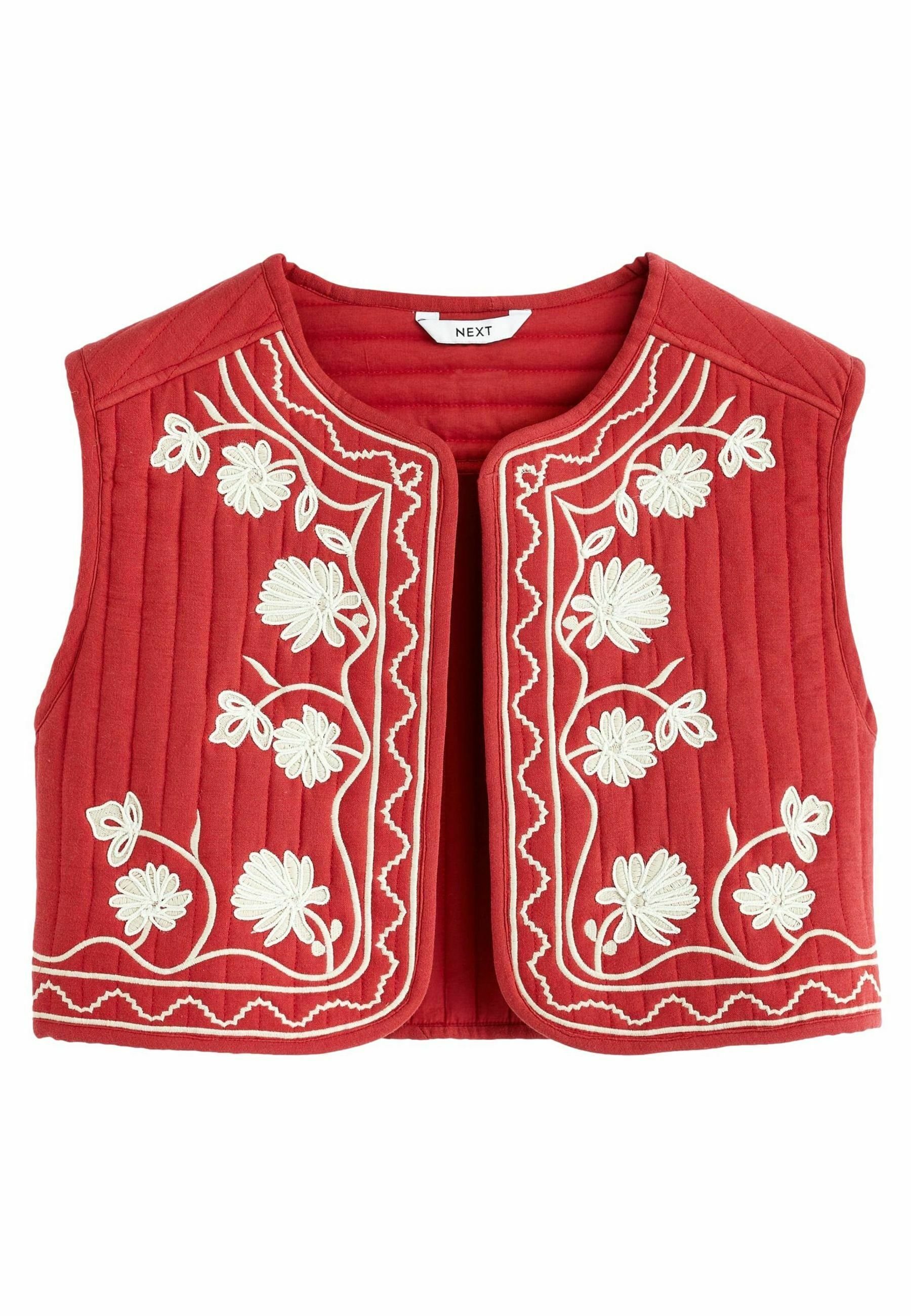 Next EMBROIDERY REGULAR FIT - Vest - red white floral/punane