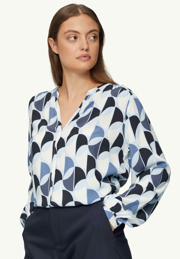MIT RAFFDETAILS UND ALL OVER PRINT - Bluse