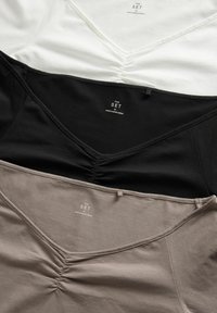 THE SET 3 PACK SWEETHEART NECKLINE - Ilgarankovis viršutinės dalies drabužis - black cream taupe brown