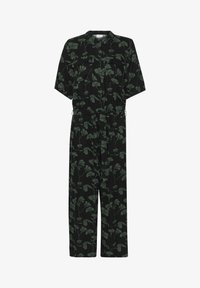 Vybrané, black green flower print