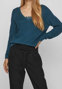 VILA Stickad tröja - blue