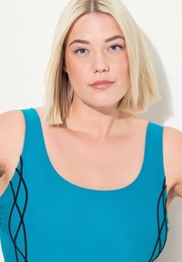 Ulla Popken PIPINGS ONDULANTS - Maillot de bain - dark turquoise