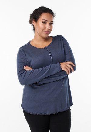 MIT KNÖPFEN UND WELLIGEN KANTEN - Ilgarankovis viršutinės dalies drabužis - ombre blue