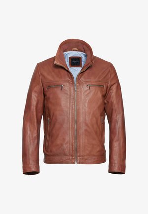 MATTI - Lederjacke - cognac