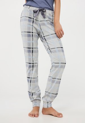 Terranova A QUADRI CON COULISSE - Pantaloni del pigiama - grigio chiaro melange