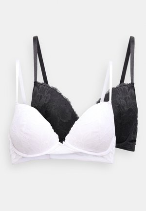 PERFECT PADDED BRA 2 PACK - Krūšturis ar stīpiņu - black/white