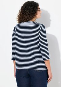 Ulla Popken STRIPED 3/4 SLEEVE - Langarmshirt - navy blue