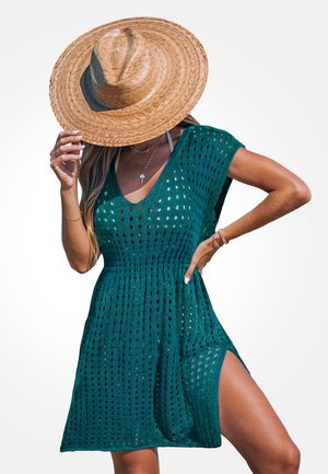 Cupshe CUTOUT COVER UP MINI - Complementos de playa - teal